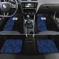 France And New Zealand Rugby Custom Car Mats Les Bleus Rooster With Maori Tiki LT05 Set 4pcs Black - Polynesian Pride