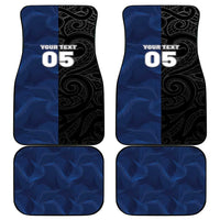 France And New Zealand Rugby Custom Car Mats Les Bleus Rooster With Maori Tiki LT05 - Polynesian Pride
