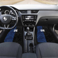France And New Zealand Rugby Custom Car Mats Les Bleus Rooster With Maori Tiki LT05 Set 2pcs - Front Black - Polynesian Pride