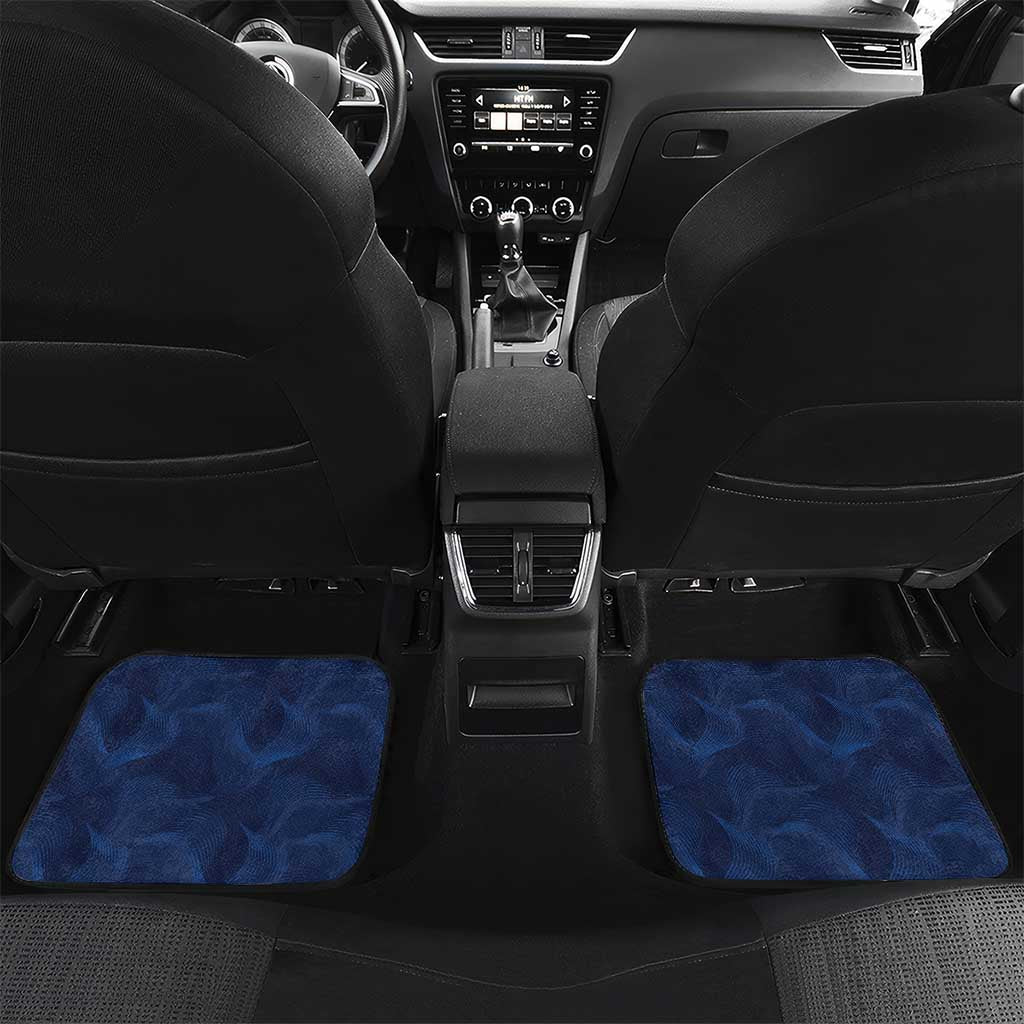 France And New Zealand Rugby Custom Car Mats Les Bleus Rooster With Maori Tiki LT05 Set 2pcs - Back Black - Polynesian Pride