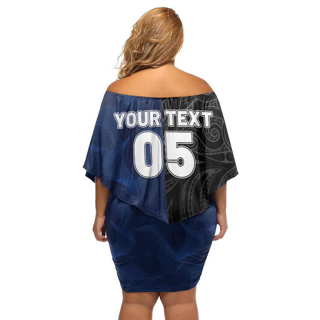 France And New Zealand Rugby Custom Family Matching Off Shoulder Short Dress and Hawaiian Shirt Les Bleus Rooster With Maori Tiki - Polynesian Pride