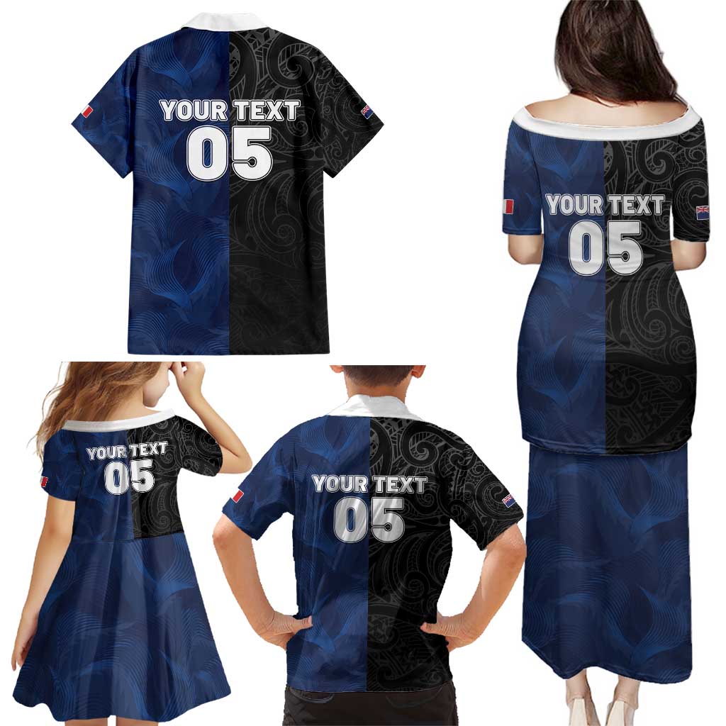 France And New Zealand Rugby Custom Family Matching Puletasi and Hawaiian Shirt Les Bleus Rooster With Maori Tiki LT05 - Polynesian Pride