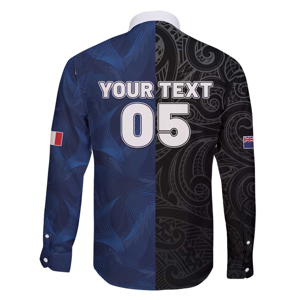 France And New Zealand Rugby Custom Family Matching Puletasi and Hawaiian Shirt Les Bleus Rooster With Maori Tiki LT05 - Polynesian Pride