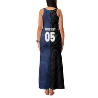 France And New Zealand Rugby Custom Family Matching Tank Maxi Dress and Hawaiian Shirt Les Bleus Rooster With Maori Tiki - Polynesian Pride