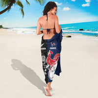 France And New Zealand Rugby Sarong Les Bleus Rooster With Maori Tiki LT05 - Polynesian Pride