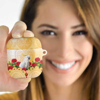 New Zealand Aotearoa Cockatoo AirPods Case Maori Pattern With Pohutukawa Flowers LT05 - Polynesian Pride