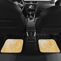 New Zealand Aotearoa Cockatoo Car Mats Maori Pattern With Pohutukawa Flowers LT05 Set 2pcs - Back Beige - Polynesian Pride