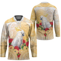 New Zealand Aotearoa Cockatoo Hockey Jersey Maori Pattern With Pohutukawa Flowers