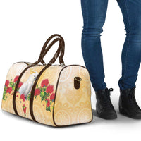 New Zealand Aotearoa Cockatoo Travel Bag Maori Pattern With Pohutukawa Flowers LT05 - Polynesian Pride
