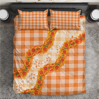 Orange Hawaii Palaka Bedding Set Hawaiian Ilima Lei