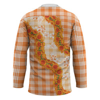 Orange Hawaii Palaka Hockey Jersey Hawaiian Ilima Lei
