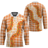 Orange Hawaii Palaka Hockey Jersey Hawaiian Ilima Lei