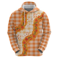 Orange Hawaii Palaka Hoodie Hawaiian Ilima Lei