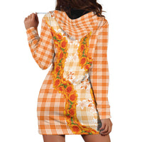 Orange Hawaii Palaka Hoodie Dress Hawaiian Ilima Lei LT05 - Polynesian Pride