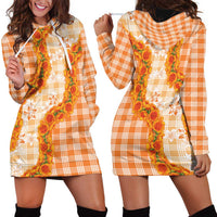 Orange Hawaii Palaka Hoodie Dress Hawaiian Ilima Lei LT05 - Polynesian Pride