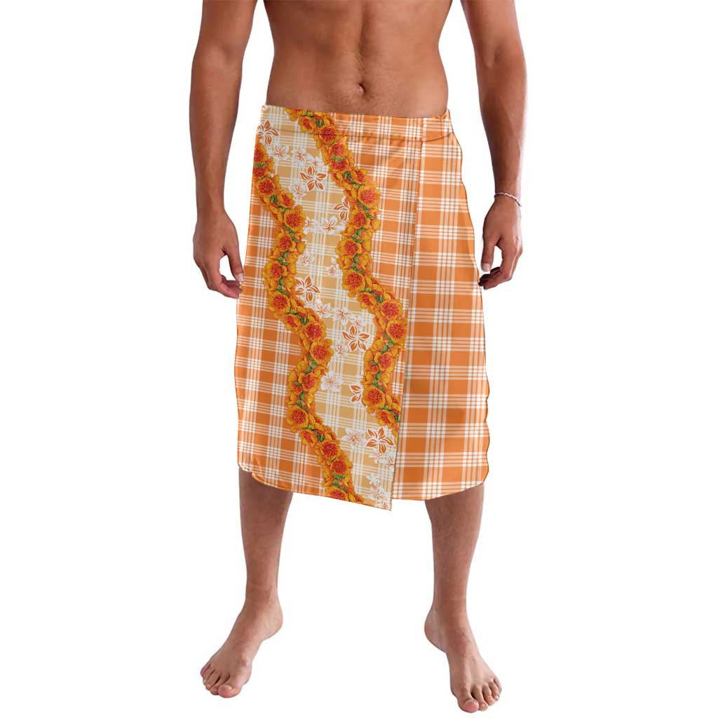 Orange Hawaii Palaka Lavalava Hawaiian Ilima Lei