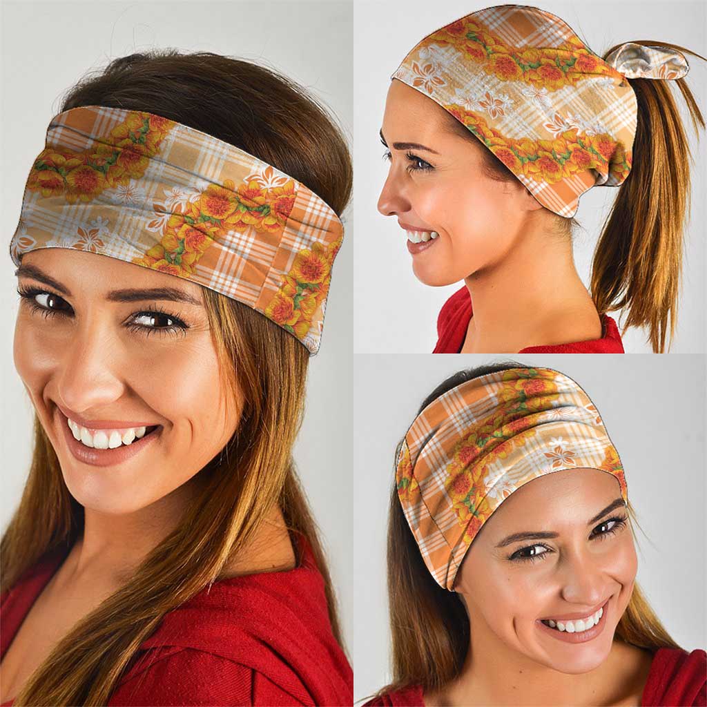Orange Hawaii Palaka Neck Gaiter Hawaiian Ilima Lei