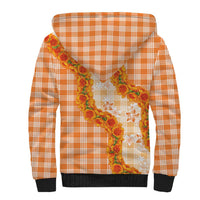 Orange Hawaii Palaka Sherpa Hoodie Hawaiian Ilima Lei LT05 - Polynesian Pride