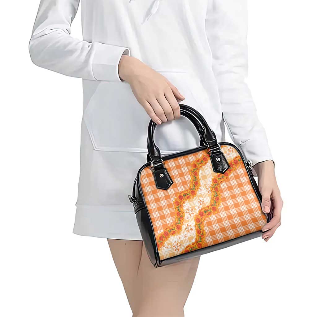 Orange Hawaii Palaka Shoulder Handbag Hawaiian Ilima Lei