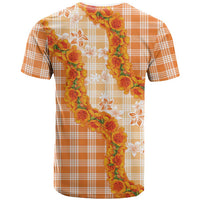 Orange Hawaii Palaka T Shirt Hawaiian Ilima Lei