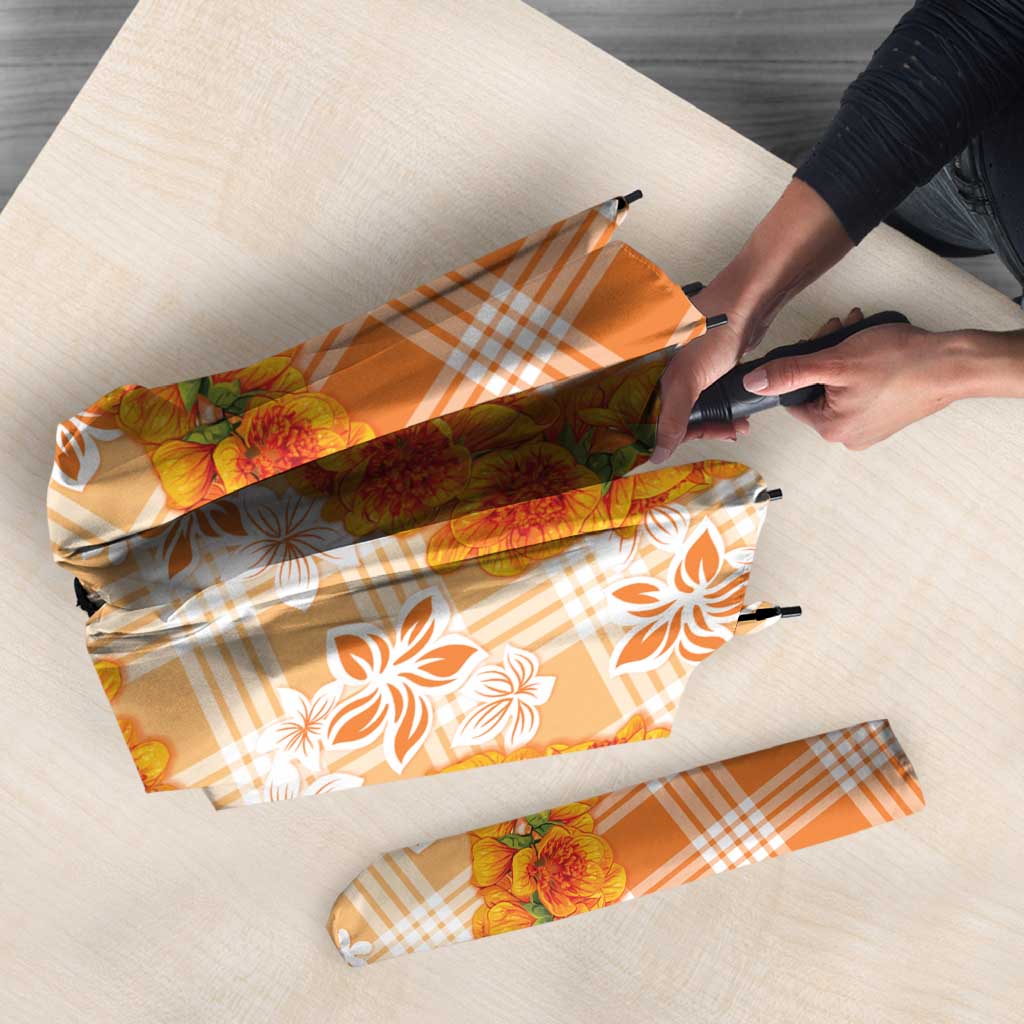 Orange Hawaii Palaka Umbrella Hawaiian Ilima Lei