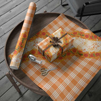 Orange Hawaii Palaka Wrapping Paper Hawaiian Ilima Lei