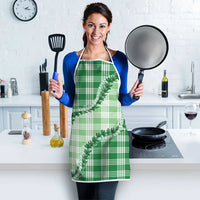 Green Hawaii Palaka Apron Hawaiian Pikake Lei