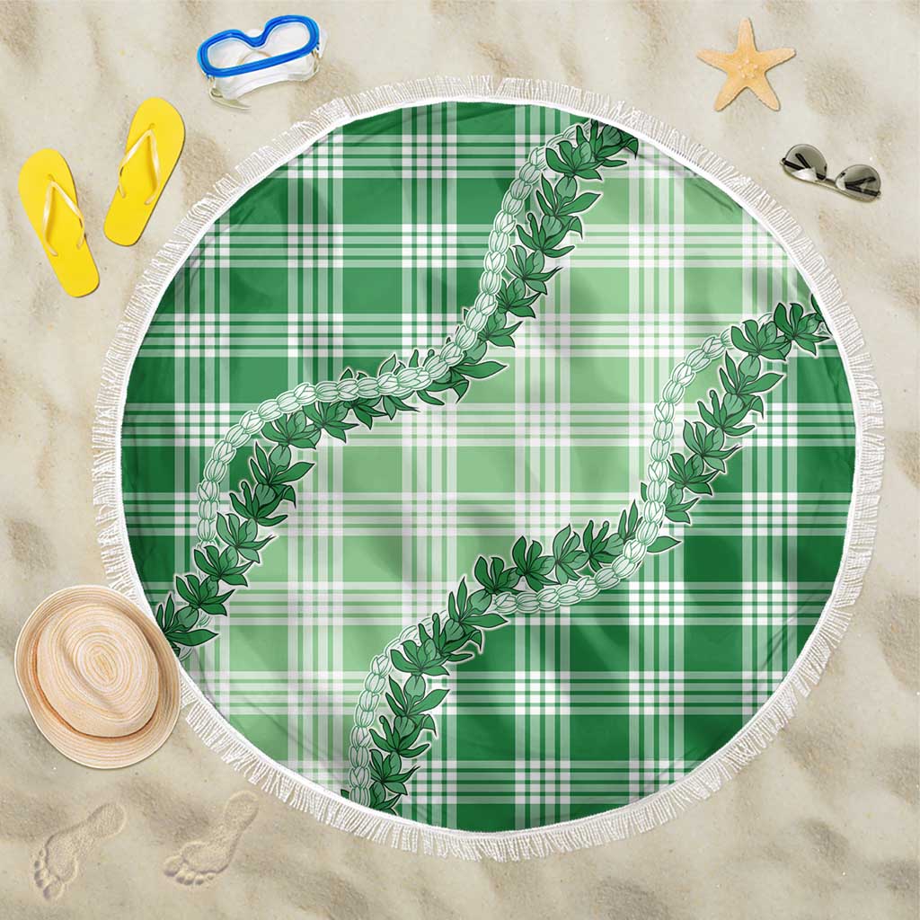 Green Hawaii Palaka Beach Blanket Hawaiian Pikake Lei