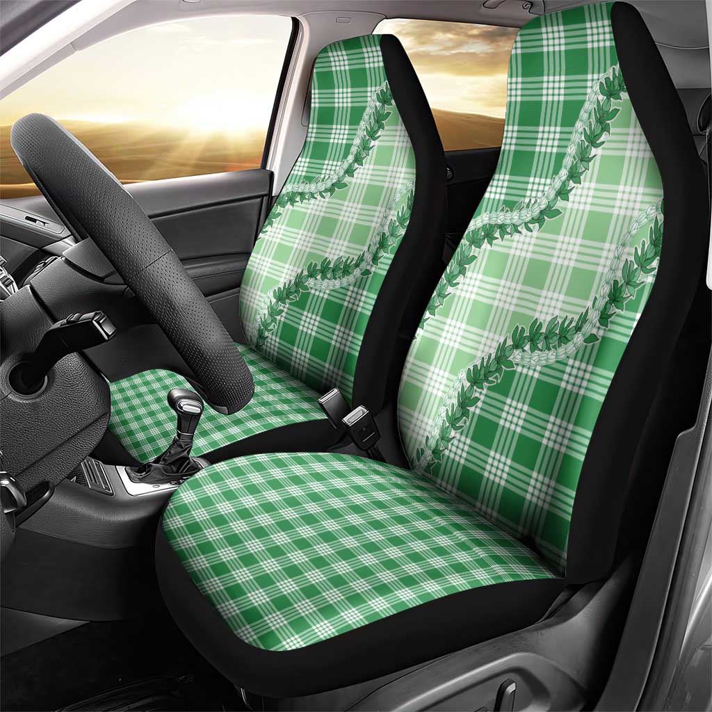Green Hawaii Palaka Car Seat Cover Hawaiian Pikake Lei