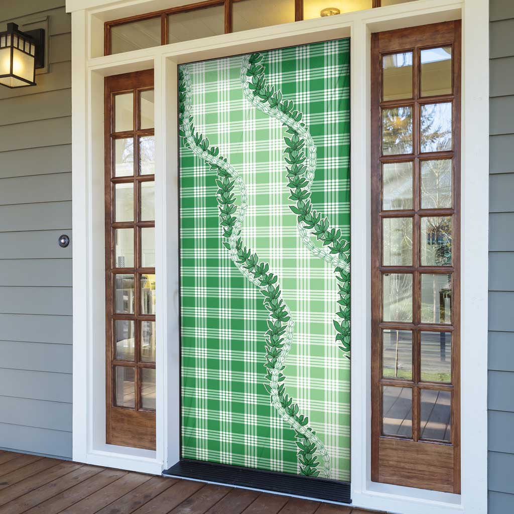 Green Hawaii Palaka Door Cover Hawaiian Pikake Lei