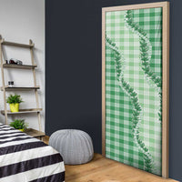 Green Hawaii Palaka Door Cover Hawaiian Pikake Lei