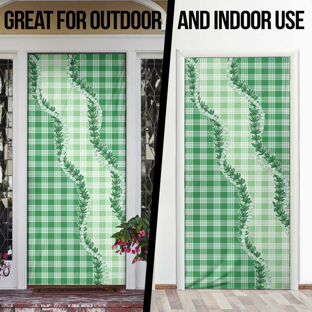 Green Hawaii Palaka Door Cover Hawaiian Pikake Lei