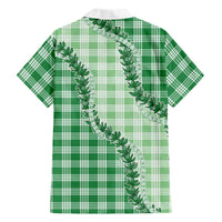 Green Hawaii Palaka Family Matching Tank Maxi Dress and Hawaiian Shirt Hawaiian Pikake Lei LT05 - Polynesian Pride