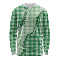 Green Hawaii Palaka Long Sleeve Shirt Hawaiian Pikake Lei