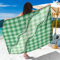 Green Hawaii Palaka Sarong Hawaiian Pikake Lei