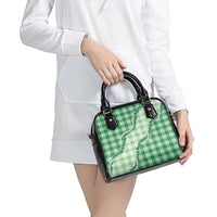 Green Hawaii Palaka Shoulder Handbag Hawaiian Pikake Lei