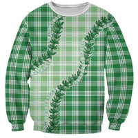 Green Hawaii Palaka Sweatshirt Hawaiian Pikake Lei