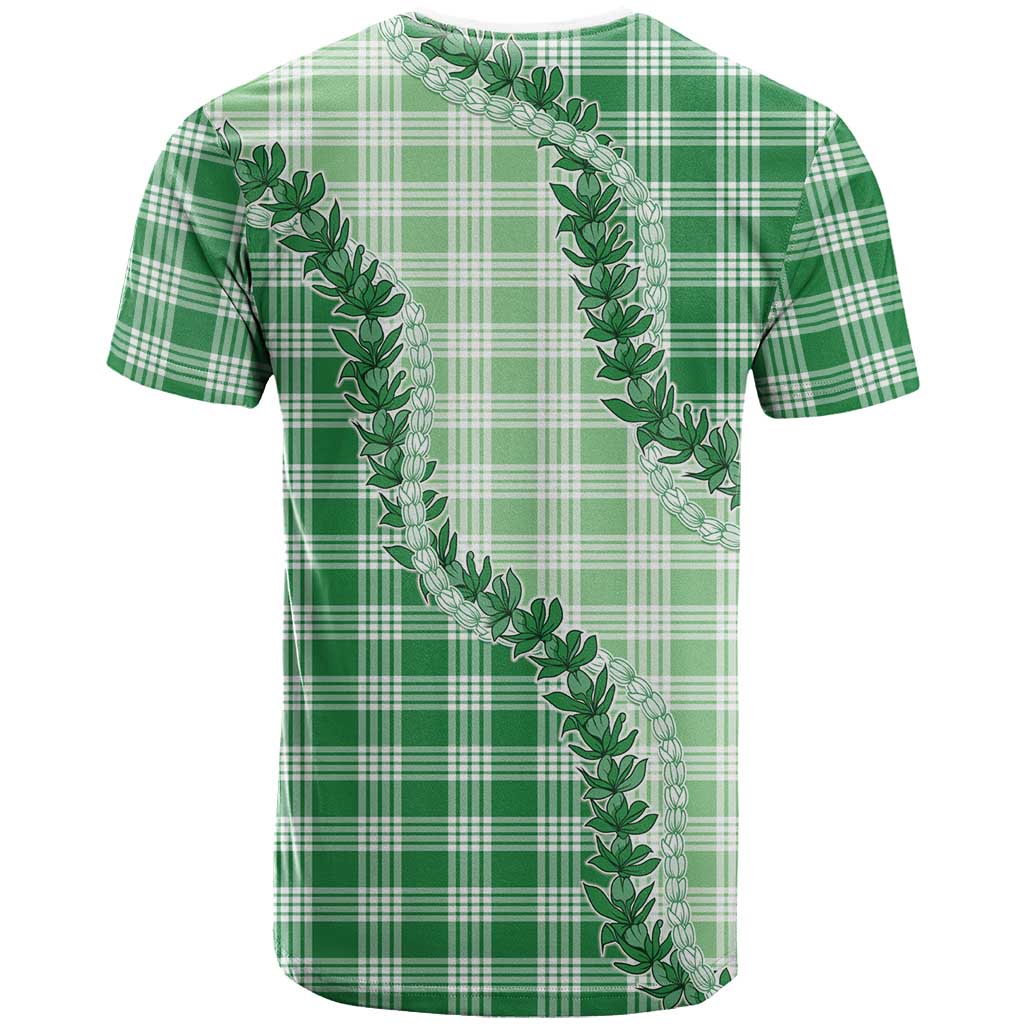 Green Hawaii Palaka T Shirt Hawaiian Pikake Lei