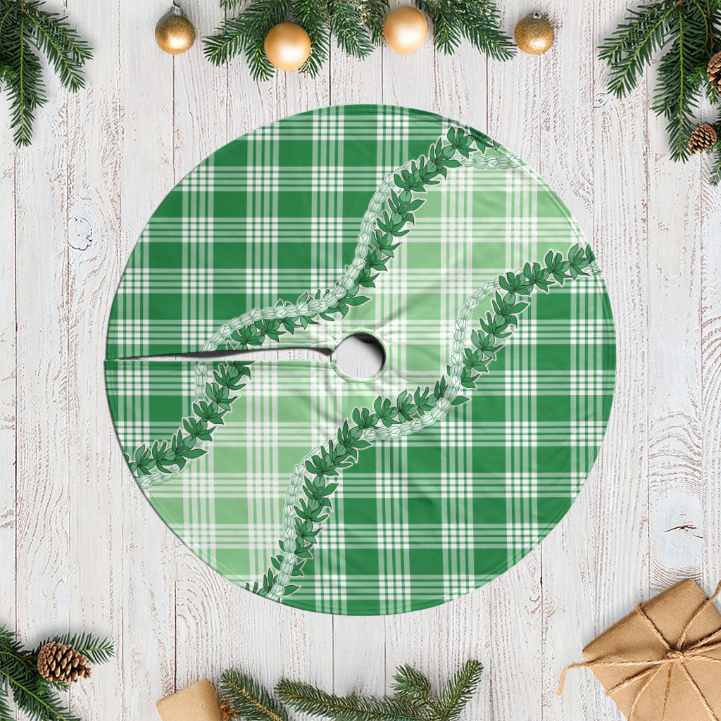 Green Hawaii Palaka Tree Skirt Hawaiian Pikake Lei LT05 Casual Green - Polynesian Pride