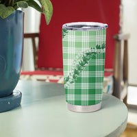 Green Hawaii Palaka Tumbler Cup Hawaiian Pikake Lei