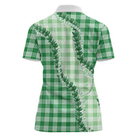 Green Hawaii Palaka Women Polo Shirt Hawaiian Pikake Lei