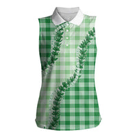Green Hawaii Palaka Women Sleeveless Polo Shirt Hawaiian Pikake Lei LT05 Female Green - Polynesian Pride
