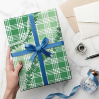 Green Hawaii Palaka Wrapping Paper Hawaiian Pikake Lei