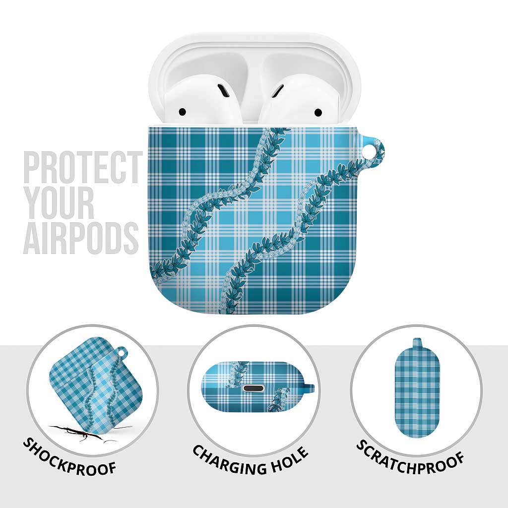 Blue Hawaii Palaka AirPods Case Hawaiian Pikake Lei