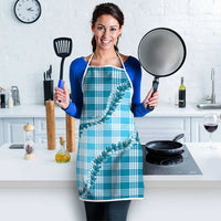 Blue Hawaii Palaka Apron Hawaiian Pikake Lei