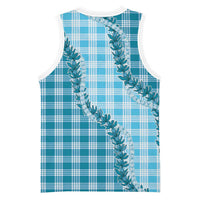 Blue Hawaii Palaka Basketball Jersey Hawaiian Pikake Lei