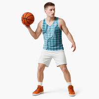 Blue Hawaii Palaka Basketball Jersey Hawaiian Pikake Lei