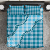 Blue Hawaii Palaka Bedding Set Hawaiian Pikake Lei