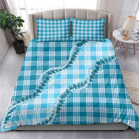 Blue Hawaii Palaka Bedding Set Hawaiian Pikake Lei
