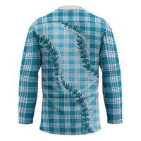 Blue Hawaii Palaka Hockey Jersey Hawaiian Pikake Lei